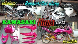 REPAINT CAT ULANG KAWASAKI NINJA 150 RR WARNA PINK FANTA