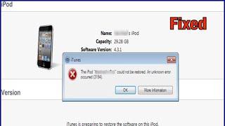 The iPhone Could Not Be Restored. An Unknown Error Occurred(3194) Fix iTunes