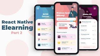  React Native E-learning App UI (Part 2) - Speed Code  | DeCode