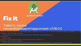 Error : Failed to resolve: #appcompat-v7:26 to #AndroidX  (Android Studio)