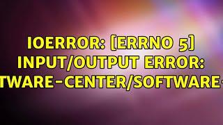 Ubuntu: IOError: [Errno 5] Input/output error: '~.cache/software-center/software-center.log'