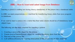 Lesson - 15 : JDBC -  How to insert and select image from Database