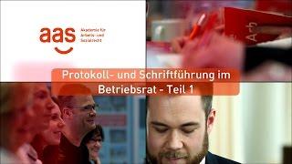 Protokoll- und Schriftführung im Betriebsrat – Teil 1 – aas Seminare – Schulungen für Betriebsräte