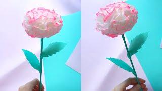 ИЗ САЛФЕТОК  Объёмный ЦВЕТОК  DIY Tissue Paper Flower