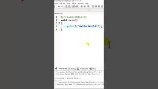 Print Hello World in C Programming | First Program in C Language #c #coding #programming #shorts