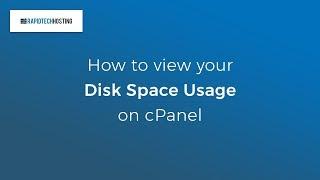 How To View Your Disk Space Usage On cPanel