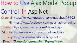 How to use Ajax Modal Popup Control