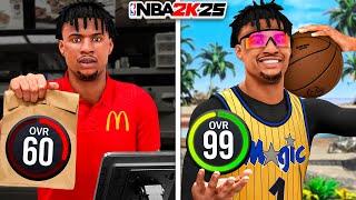 Going 60 to 99 Overall No Money Spent in 1 Video (NBA 2k25)