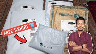 Groww Free Tshirt Unboxing, Trell bug Loot Unboxing, Etc.