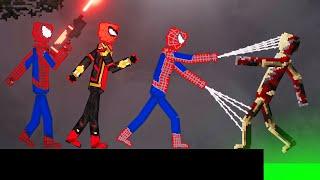 Spider-Man Team vs Ironman in People Playground