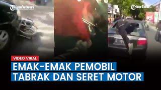 Viral, Detik-detik Pengejaran Emak-emak Pengendara Mobil Yang Menabrak dan Seret Motor Di Bandung