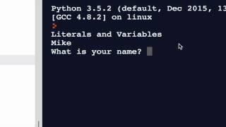 Python 8 - Literals and Variables