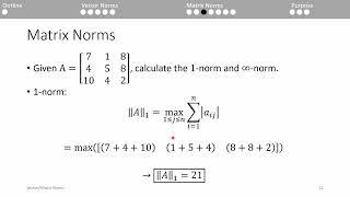 Numerical Methods: Vector and Matrix Norms