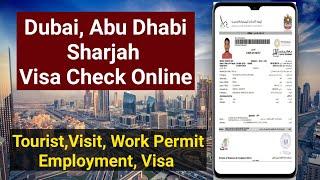Dubai Visa Check online 2021 in Mobile, By Passport Number, Tourist Visa, Visit Visa, Work Permit