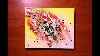 Very Simple Contemporary Abstract Painting With Acrylics On Canvas | Art Demonstration