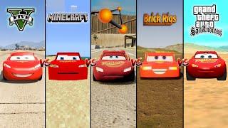 GTA 5 Lightning McQueen vs Minecraft vs Brick Rigs vs BeamNG drive vs GTA SA - WHICH IS BEST?