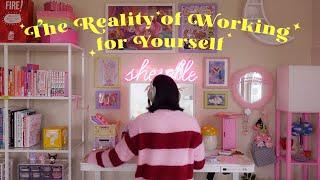 the reality of working for yourself  artist vlog, productive mornings, self-care (aesthetic & cozy)
