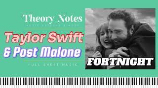 Taylor Swift FORTNIGHT EASY PIANO TUTORIAL ft Post Malone with Sheet Music and Lyrics