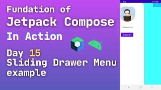 jetpack compose sliding menu | jetpack compose modal drawer example | android compose drawer | day15