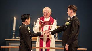 Kristoffer and Jazper: A gay Church Wedding at Kristiansand, Norway