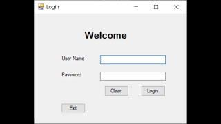 Login Form in C# windows form application with SQL database in Visual Studios.