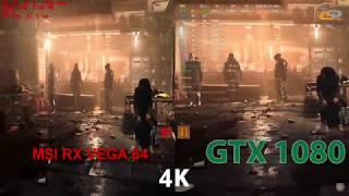 Deus Ex  Mankind Divided RX Vega 64 vs GTX 1080 (GECID.com) в 2K\4K Ультра