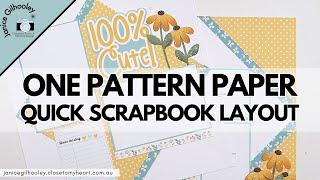 Quick Scrapbook Layout Using One Sheet of Pattern Paper