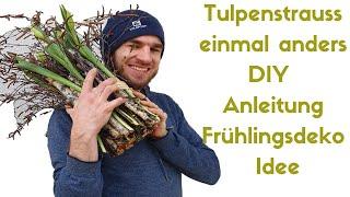 Frühlingsdekoration mit Tulpen - exklusiver Tulpenstehstrauss selber machen - DIY Deko Idee Frühling