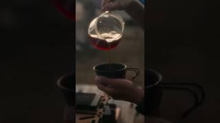 brewing #pourovercoffee outdoor with #origamidripper & got a STRAWBERRY TEA instead | #asmr #v60