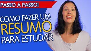 COMO FAZER UM RESUMO DE UM TEXTO ou LIVRO PARA ESTUDO - Passo a passo FÁCIL E RÁPIDO!