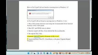 Fix Crypt32.dll not found or missing error in Windows 11