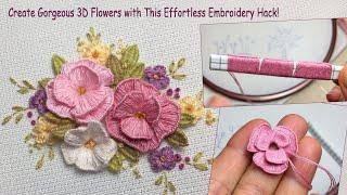 Quick and Stunning 3D Embroidery Flowers for Beginners!