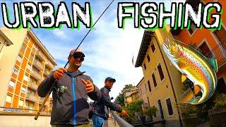 Trout Fishing in the CONCRETE! Street fishing in Italy for Marble and brown trout with Lures