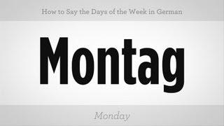 How to Say Days of the Week in German | German Lessons