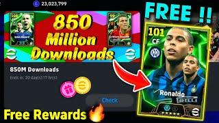 Finally eFootball™ 2025 850 Million Downloads Campaign Rewards !! Free Coins, Epic Pack & Objective