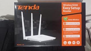 Tenda model F3 wifi router unboxing. N300