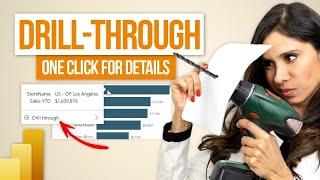 How to use Drill Through in Power BI.  ONE click from chart to details