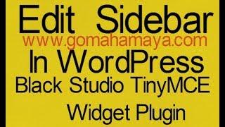 Black Studio TinyMCE Widget Plugin Tutorial