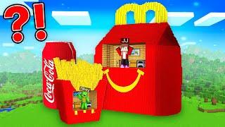 Mikey and JJ Built a House Inside HAPPY MEAL in Minecraft (Maizen)