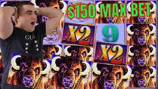 One Of MY LARGEST JACKPOTS On Buffalo Gold Slot - $150 Spin