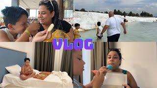 İZMİR YOLCULUĞU | PAMUKKALE | YİYEREK GEZİYORUZ | İKİ GÜNLÜK VLOG #vlog #pamukkale