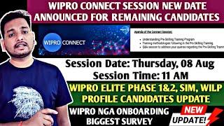 Wipro Connect Session Breaking Update  | NGA Pre-skilling Training | Survey Mail, Onboarding Update