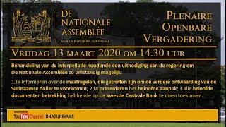 PLENAIRE OPENBARE VERGADERING 13 maart 2020