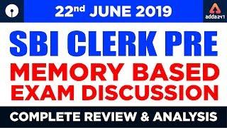 SBI Clerk Prelims Exam Analysis 2019 | Memory Based Exam Discussion | Complete Analysis & Review