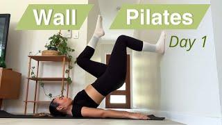 WALL PILATES BEGINNER WORKOUT | 7 Day Wall Pilates Challenge / Day 1