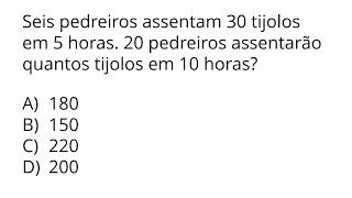 QUESTÃO DE REGRA DE TRÊS IMPERDÍVEL EM PROVA! POUCOS CONSEGUEM RESOLVER!