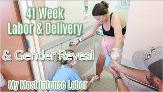 41 Week Labor & Delivery & Surprise Gender Reveal! It Gets Primal.