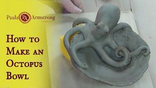 How to make a simple pinch pot bowl with a cute Octopus on the side