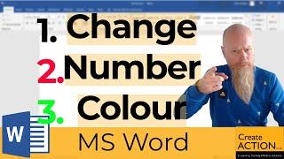 Change color of number lists in MS WORD