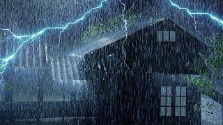 99% Instantly Fall Asleep, Beat Insomnia | Intense Rainstorm on tin Roof & Powerful Thunder at Night